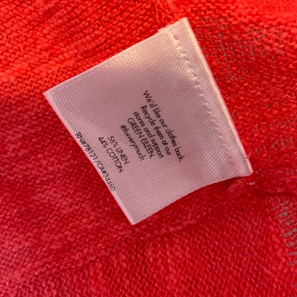 Eileen Fisher Linen Cotton Melon Pink Open Cardigan Sweater sz M - Picture 5 of 10
